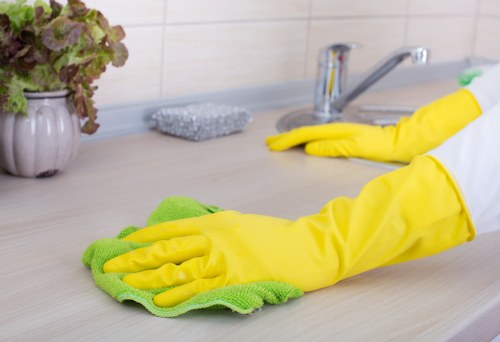 Cleaner carrying out a safe and insured cleaning service in Twickenham