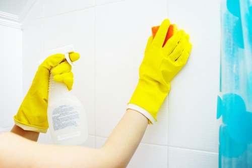 Eco-friendly office cleaning supplies used in a Twickenham workplace