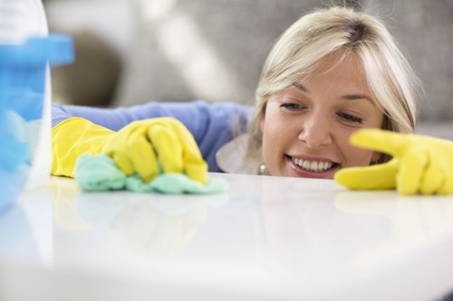 Office cleaner in Twickenham maintaining a workspace