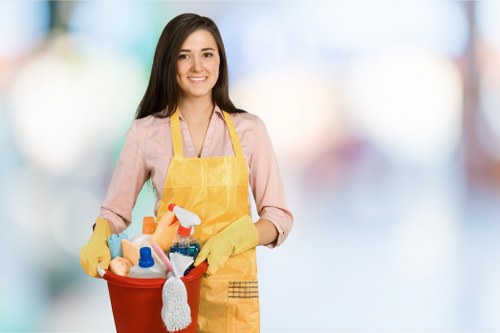 Domestic cleaner in Twickenham preparing a tidy living space